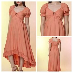 Patrons of Peace Orange Smocked Tiered Sundress